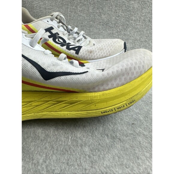 HOKA One One Unisex Rocket X Running Shoes White/Yellow Size 9.5M/10.5W 1113532 main image 4